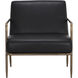Lathan Charcoal Black Leather Lounge Chair